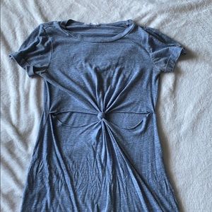 Honey Punch Blue Cut Out Knot Tee Shirt Mini Dress